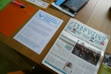 Information table in living room for event in April 2014