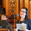 Ellie Harrison welcomes participants to the People Powered Money event at Glasgow City Chambers in November 2016
